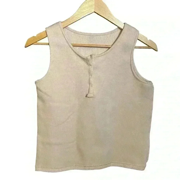 Dazy Button-Top Tank Top Off-white Cream Color Size S - Picture 5 of 10
